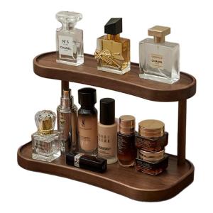 ZHIYUNJU | Real Wood Desktop Organizer Rack Tea Set Cosmetic Storage Shelf Multi-layer Simplistic Style No-installation Needed