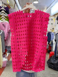 ผู้หญิง ลูกไม้ Hollow Out ฤดูร้อน เสื้อแจ๊กเก็ตแฟชั่น เสื้อกล้าม โอเวอร์ไซส์ สไตล์ Kaftan เสื้อกั๊ก แยกด้าน สไตล์ฝรั่งเศส แขนกุด เสื้อท่อนบน