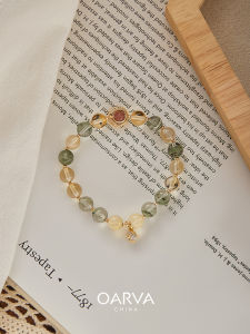 Natural Yellow Crystal Strawberry Crystal Bracelet for Women Lucky Attraction Wealth Attraction Green Ghost Natural Bracelet Gift
