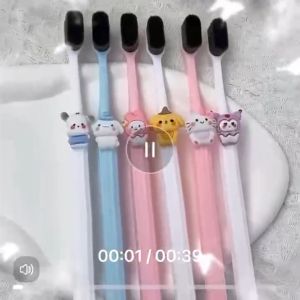 Sanrio Soft Toothbrushes Kuromi Cinnamoroll Baby Toothbrush Kids Training Tooth Brush Oral Care Cleaning Teeth Tools