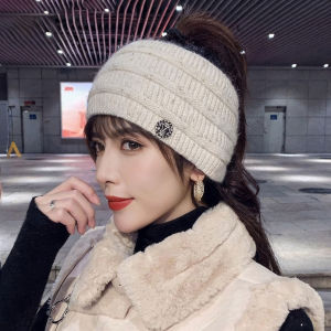 Womens Knitted Knitwear Winter Warm Turtleneck Cap Scarf Headband Casual Style Empty Top Trendy Korean Version Streetwear
