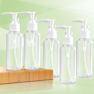 5pcs 100ml thickened plastic transparent buckle pump extrusion bottle shampoo shower gel etc.