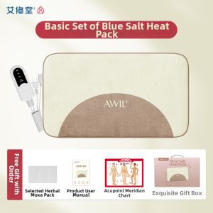 Electric Heating Salt Bag Childrens Hot Therapy Pack Crude Salt Heat Compress Moxibustion Artemisia Ussuriensis Suitable for Neck Back Waist And Legs
