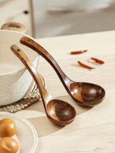 MODERN SWEETHOME | Food Grade Japanese Style Large Long Handle Wooden Spoon