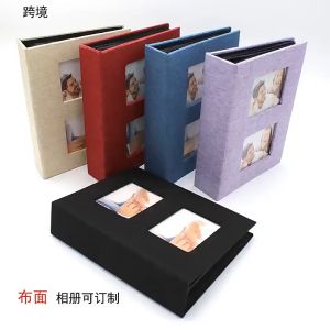 200 pockets  4R album 4X6 family photo album cloth cotton and linen window design Fabric material