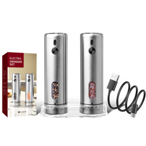 cliton | Máy Xay Tiêu Tự Động Sạc USB Máy Xay Muối Và Gia Vị Độ Thô Có Thể Điều Chỉnh Thân Thiện Với Môi Trường Bằng Thép Không Gỉ Dụng Cụ Nhà Bếp