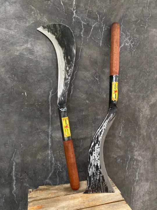 มีดพร้าอรัญญิกเหล็กแหนบ สันหนา 8 มม. พร้อมด้ามไม้