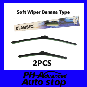 CLASSIC Car Wiper Soft Banana Type Flexible Size 14"/24" Inches for Toyota Vios 2002-2017 Gen1 Gen2 Gen3