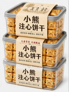 FANZUZHEN | Children Snack Filled Cookies Chocolate Strawberry Flavored Individually Wrapped