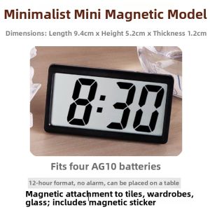 Minimalist Magnetic Digital Clock Home Multi-Function Temperature Humidity Alarm Clock Calendar Week Lunar Night Light