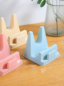 ชั้นวางฝาหม้อตั้งโต๊ะ ชั้นวางเขียงพลาสติกสำหรับใช้ในครัวเรือน ชั้นวางฝาหม้อเคลื่อนที่ในครัวอเนกประสงค์