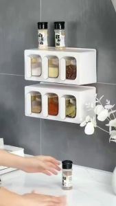 Seasoning Wall Hanging Kitchen MSG Seasoning Storage Box Combination Household Salt Jar Set