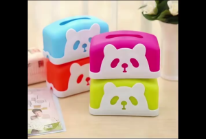 Tempat KOTAK TISSUE PLASTIK Motif Panda Unik Bahan Plastik Berkualitas Tahan Lama Warna Tidak Pudar