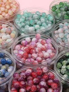 Handmade Glass Bi-Color Jade Fragments Beads Loose Beads Bracelet DIY Materials Handmade Stringing Beads Ear Jewelry Lacquer