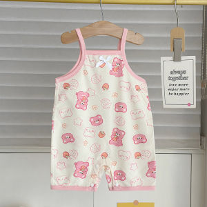 cat and fish | Cotton Comfortable Baby Romper Sleeveless Summer Sleepwear