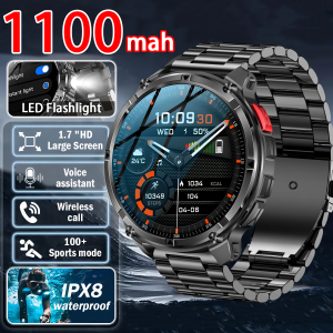 New Model Is Suitable For Huaweis 1100 Mah AMOLED Screen Mens Sports LED Flashlight 3ATM Waterproof BT Call Smartwatch Man