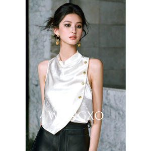 WANGXO | Áo Không Tay Chất Liệu Satin Mượt Mà