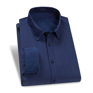 Warm Fleece Lined Long Sleeve Casual Shirt for Men Business Casual Plaid Dad Style Winter Warmth Comfortable Mens Shirt