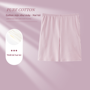 Quần short ngủ nữ MiiOW làm bằng vải cotton dáng rộng ống ngắn