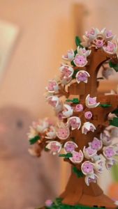 Flower Potted Building Blocks Sakura Flower Creative Tabletop Decoration Gift for Girls