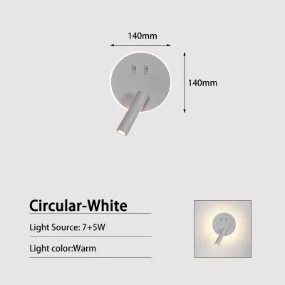 Wall Light Indoor Bedroom Wall Lamp LED Modern Bedside Reading Lamp Living Room Home Bedroom Decor