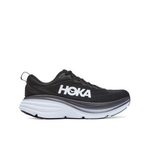 《2024》hoka men bondi 8 wide running shoes - black / white轻便跑鞋