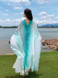ฤดูร้อน เดินทาง น้ำหนักเบา ผ้าคลุมไหล่ป้องกันรังสียูวีไล่ระดับสี ทันสมัย หลากหลาย ชนเผ่า สไตล์ ผ้าฝ้าย ผสม ผ้าไหม ผ้าพันคอ