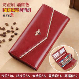 New 2025 Ladies Long Large Capacity Leather Wallet Vintage Soft Cowhide Multi-Card Slot Handbag Fashionable Coin Purse