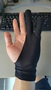 2pcs Anti-Fouling 2-Finger Art Gloves for Tablet Touch Screen Oil Painting Office Drawing Left Right Hand