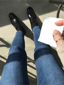 Blue High Elastic Slim Fit Mens Denim Jeans Washed out Style Fashionable Pencil Pants Tight Long Trousers 2025 New Arrival