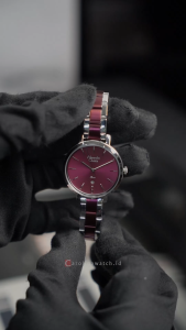 Jam Tangan Wanita Alexandre Christie Passion AC 2B61 LDBTLDP Red Wine Dial Dual Tone Stainless Steel Strap