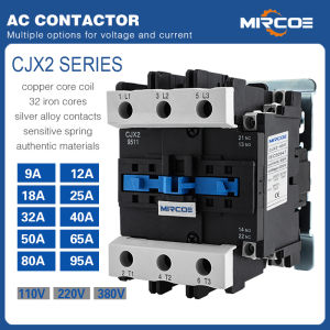 AC Magnetic Contactor CJX2 (LC1-D) 115A 150A 170A 205A 245A 300A 410A 475A 620A for Motor Starters and Electrical Control Panels 220V-240V