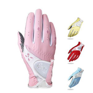 1 Pair PGM Women Golf Gloves Top Soft Breathable PU Leather Golf with Non-Slip Particle Outdoor Sports Wholesale Golf Accessories