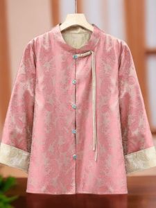 Fashionable Double-Sided Designer Jacket Traditional Chinese Style Floral Embroidery Womens Short Coat Versatile All-Season Wear