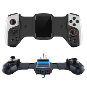 2 in 1 Wireless Mobile Gaming Controller Dual Joystick Cooling Cell Phone Gamepad Joystick 300mAh for Android and iPhone