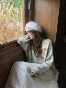 imimtuan | Áo Sweater Ngẫu Nhiên Phong Cách Nghệ Thuật Cổ Điển Elegance
