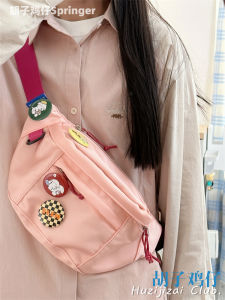 Japanese Style Sweet Cool Girl Chain Chest Bag Female K-style Ins Retro Trendy Minimalist All-Match Waist Bag Students Crossbody Bag