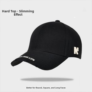 GUOQI | Face Slimming Large Brim Embroidered Reinforced Hard Top Baseball Cap