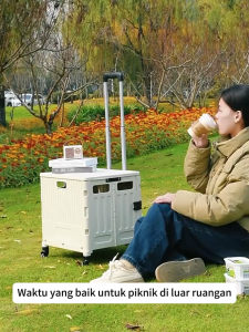 KAGK Troli Keranjang Lipat Jumbo Belanja Roda Troli 4 inch roda troli