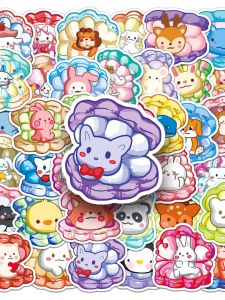 Adorable Macaron Zoo Animal Stickers 50 Pcs Waterproof Cartoon Notebook Milk Tea Cup Decorations Journal Sticker Pack