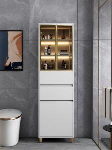 Modern Minimalist Bathroom Side Cabinet Storage Floor Standing Sink Cabinet Nordic Style Bathroom Furniture PVC Material