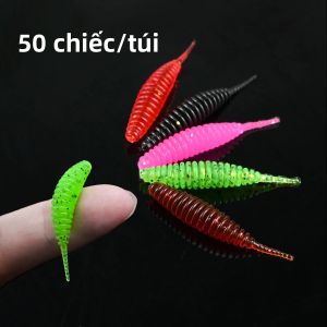 Bộ 50 3.6Cm Chìm-Loại Kim-Đuôi Bong Bóng Con Sâu Mồi Câu Cá Sống Động Như Thật Siêu Tự Nhiên Bơi Mạnh Mẽ Thu Hút Cho Đại Dương Sông Hồ