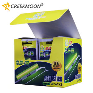 100pcs 50Bags Clip-On Fishing Rod Glow Stick Night Fishing Lights Float Stopper Fireflies Luminous Float Bobber Dark Glow Sticks