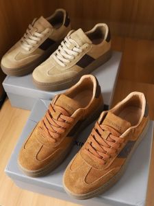 Leather Sport Shoes Mens Spring Summer Retro All-Match Thick Bottom Casual Board Shoes Rubber Anti-Slip Large Sole