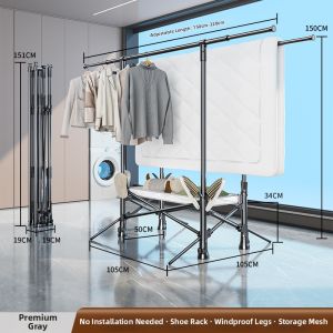Multi-function Movable Clothes Drying Rack