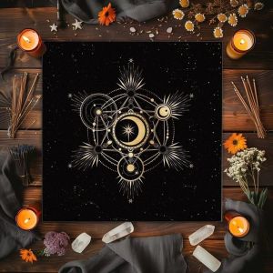 Khăn Trải Bàn Tarot VIKAMA Khăn Trải Bàn Bói Toán Huyền Bí Khăn Trải Bàn Nghi Lễ Tâm Linh Trang Trí Theo Phong Cách Mỹ Hình Vuông Chất Liệu Polyester.