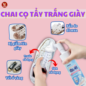 Chai vệ sinh giày nước tẩy trắng giày - Chai đầu cọ tẩy giày cao cấp giải pháp đánh bay mọi vết bẩn