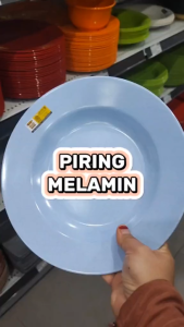 Set 12 Piring Makan Semi Melamin Warna-Warni 21cm - Piring Makan Bulat Pola Elegan