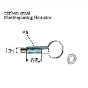 2pcs Pull Ring Indexing Pin M6 M8 M10 M12 Carbon Steel Galvanized Positioning Column Split Spring Lock Pin Knob Plunger Latch