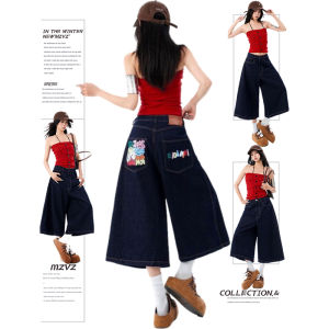 MZVZ | Vintage Color Lettered Capri Pants Women